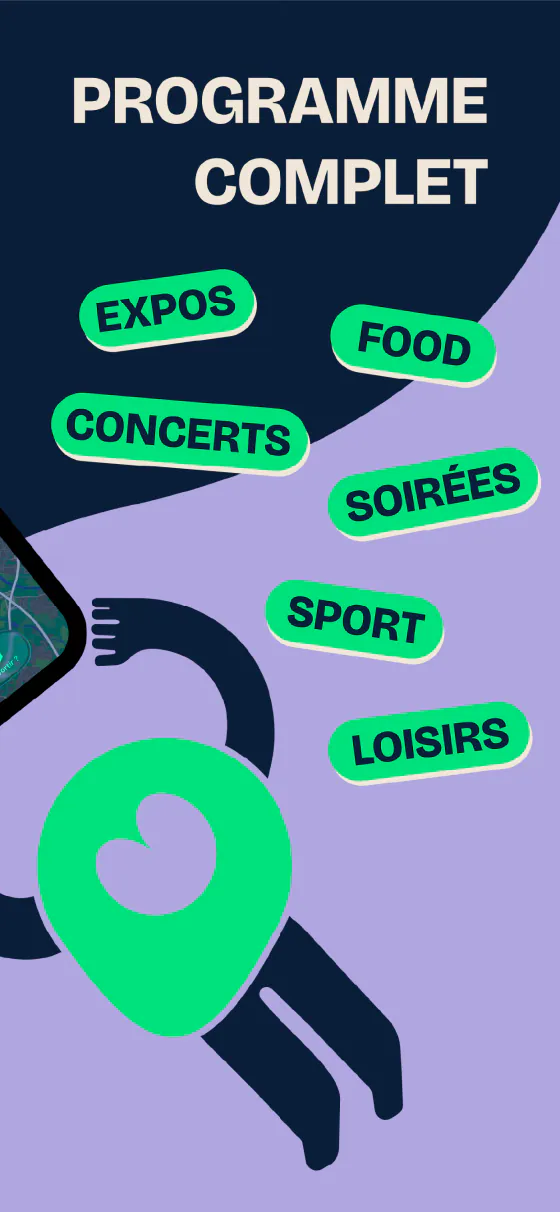 Planche « Programme complet » : expos, food, concerts, soirées, sport, loisirs.